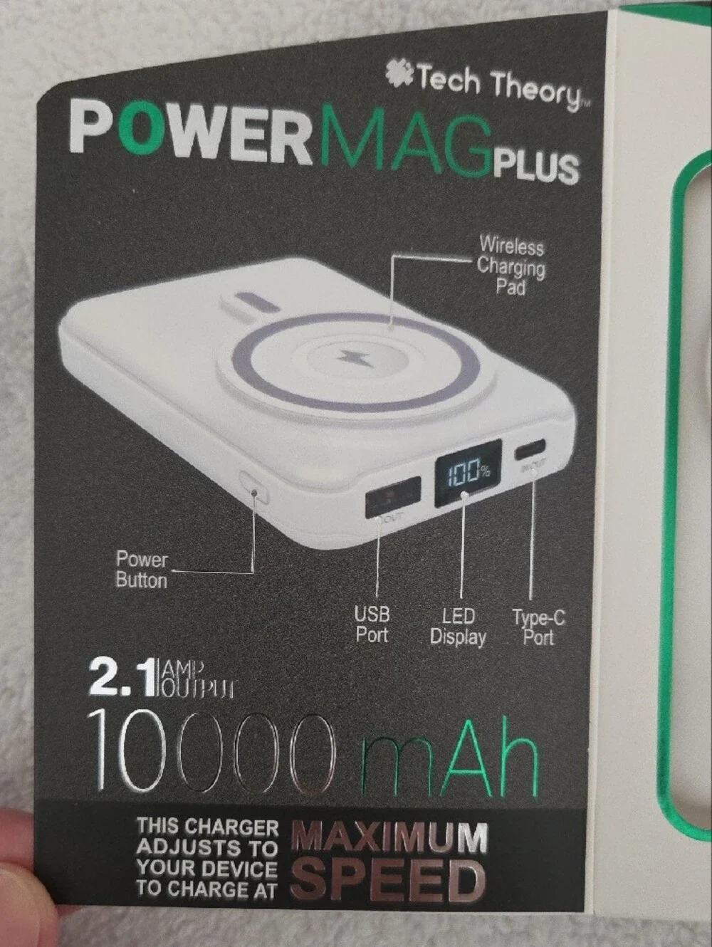 Theory Power MAG Plus Wireless Charging Battery Pack - White